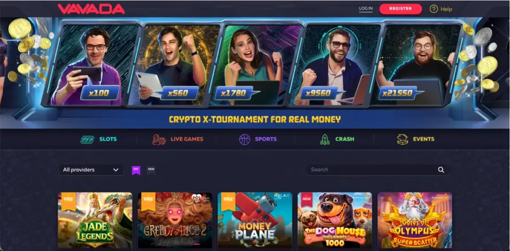 Vavada Casino hovedlobby
